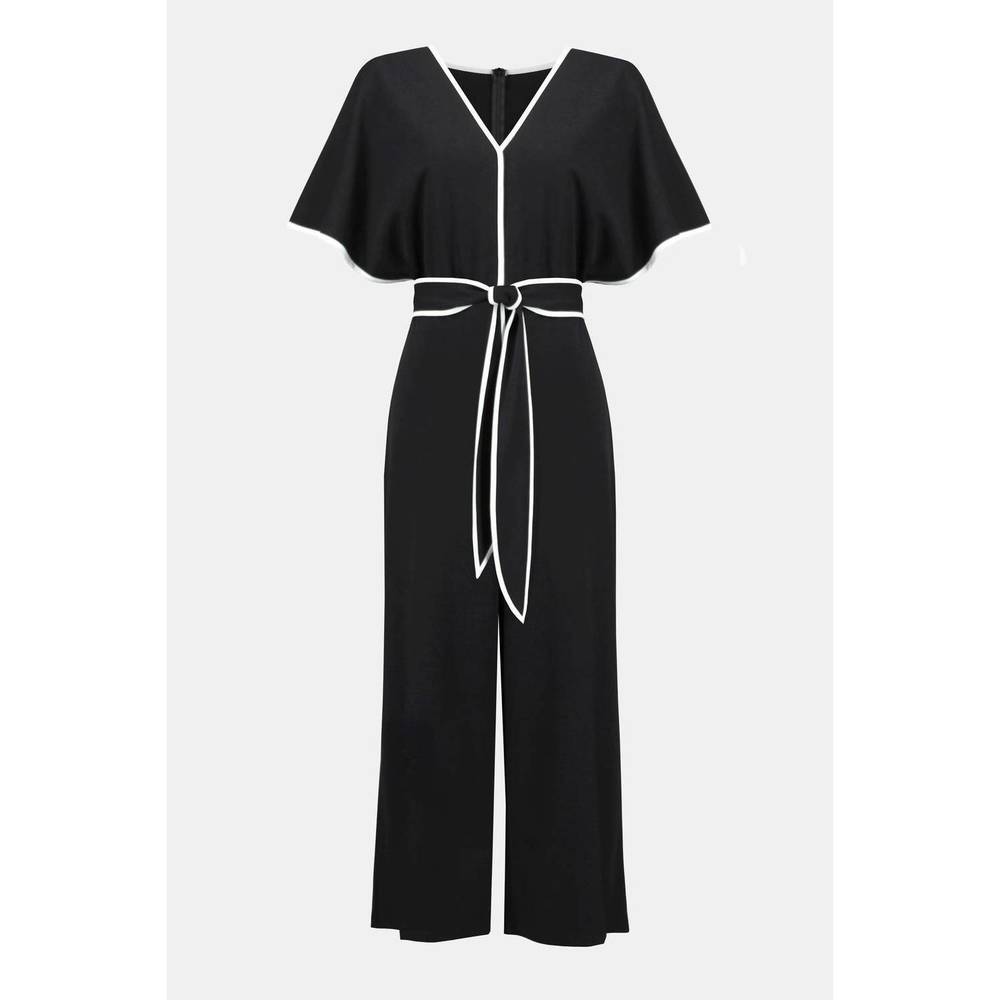 NEW JOSEPH RIBKOFF contrast trim jumpsuit in black/vanilla - Picture 4 of 4